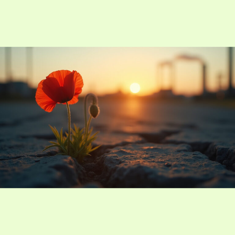 blog 86 syntech biofuel Normandy Net-Zero and Springwatch blog poppy with pollution in distance