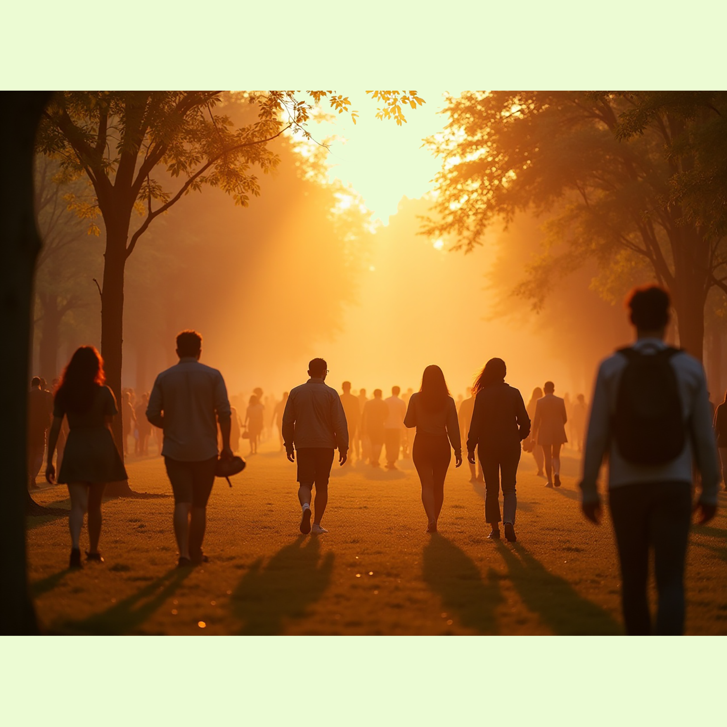 People walking in intense heat. climate change.