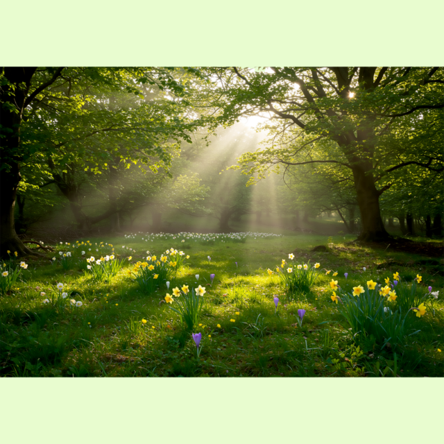 blog 99 syntech biofuel Coming Back to the Page blog sunny glade with daffodils and crocus