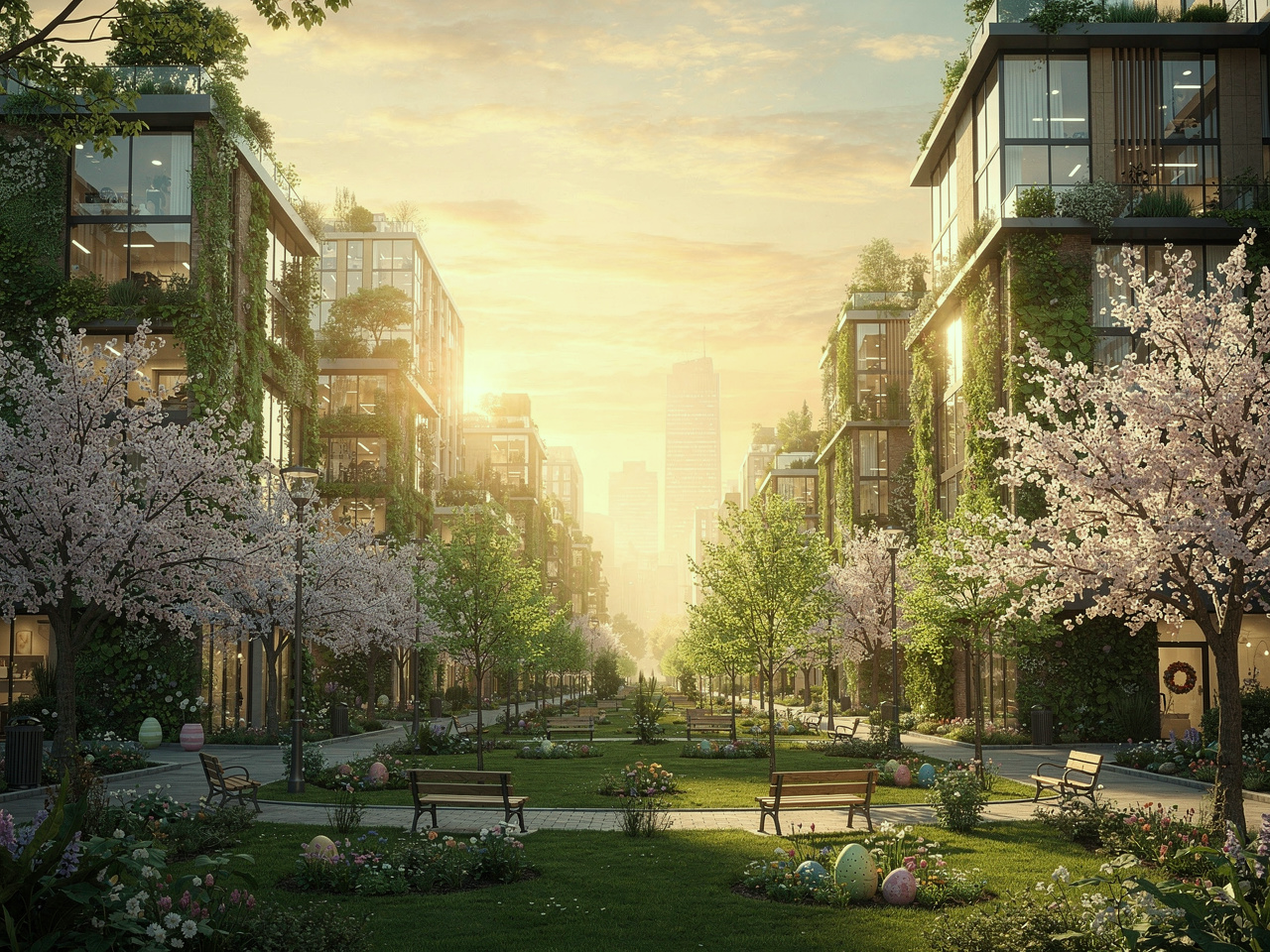 blog 103 syntech biofuel Always Look on the Bright Side of Life. City scene in the spring with blossom, buildings, grass and the odd easter egg.